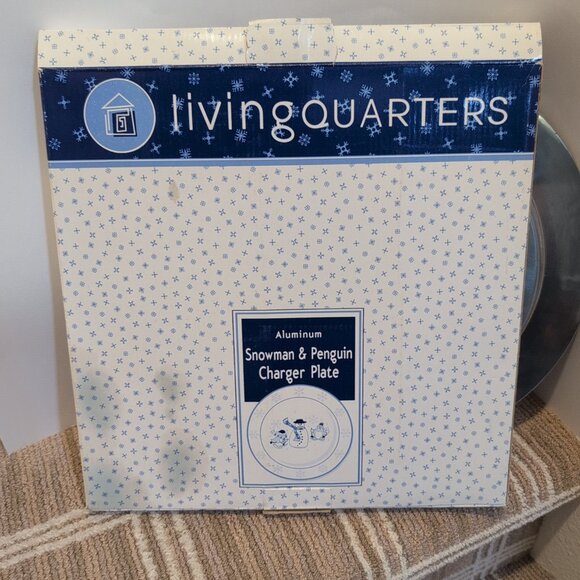 Vintage Aluminum Snowman & Penguin Charger Plate Decoration Living Quarters - Picture 5 of 5